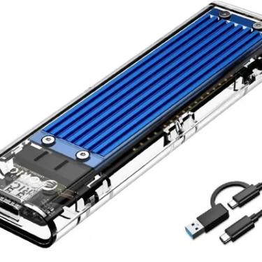 Imagem de Case SSD M2 Adaptador Sata PCi Nvme Nv1 Nv2 Usb 3.1 Type-c 10gb Transparente