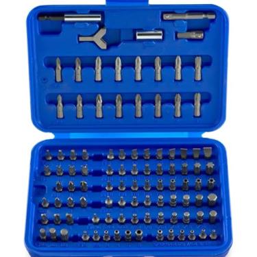 Imagem de NEIKO Conjunto de chaves de segurança 10048A, 100 peças de adaptadores de aço Cr-V 0,63 cm Phillips sextavada Torx Star à prova de adulteração, conjunto de brocas Torx de segurança