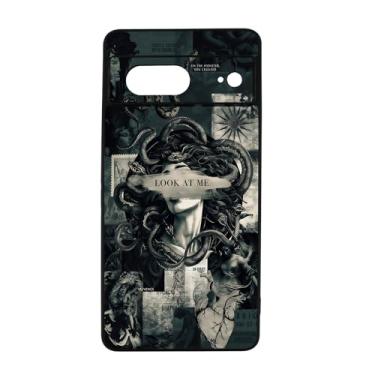 Imagem de qizjio Capa de telefone legal Medusa à prova de choque protetora mitologia grega cobra capa de telefone para Google Pixel 7