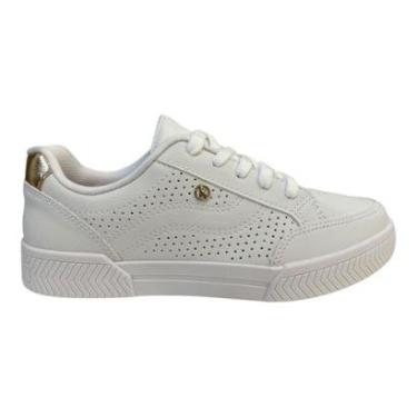 Imagem de Tenis Feminino Kolosh Conforto Casual Básico Detalhe Metalizado C3001b Branco-Feminino