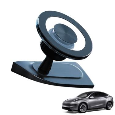 Imagem de Airayvis Suporte de telefone de carro para Tesla Model Y Juniper, serve para todos os telefones, suporte de telefone portátil ajustável de 360° para acessórios modelo Y Juniper, cinza metálico