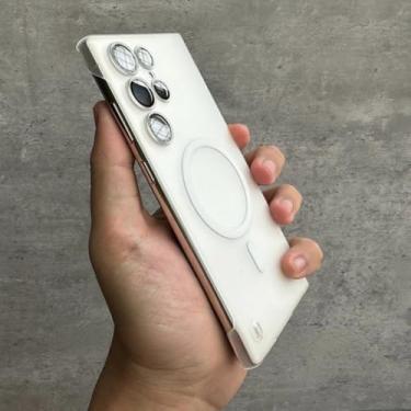 Imagem de Capa sem moldura para Samsung S24 Plus, ultrafina, com revestimento antirreflexo, para carregamento sem fio (para Samsung S24 Plus/branco fosco)