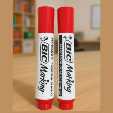 Imagem de Kit 2 Marcadores Quadro Branco BIC Marking Escolha Sua Cor, 2 VERMELHO