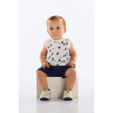 Imagem de Conjunto Regata e Bermuda Bebê Quimby, Bege, 3