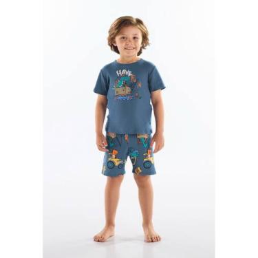 Imagem de Pijama em Suedine Infantil Masculino Up Baby, Azul, 6