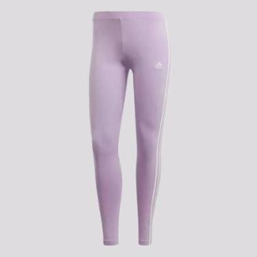 Imagem de Calça Legging Adidas 3 Stripes Feminina Lilás-Feminino
