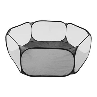 Imagem de AYNEFY Playpen de Pequenos Animais Dobráveis ​​com Malha Respirável, Peixe de Animais Pequenos, Tendas Interativas, Acesso Fácil para Ratos Gatinhos Chinchilas Cobaias Porquinhos (Preto)