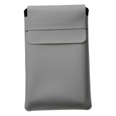 Imagem de Luvas Pasta Capa Case Para Notebook Couro Cinza Claro 15 Polegadas