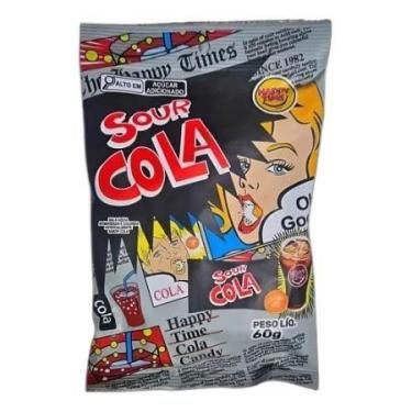 Imagem de Bala Super Azeda Sour Cola Sabor Cola Happy Time 60g