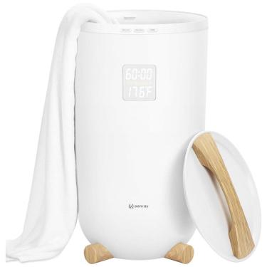 Imagem de Aquecedor de Toalhas Keenray para Banheiro, Luxuoso, com Timer, Display LED de Tempo e Temperatura, Bloqueio Infantil, Aquece até 70°C.