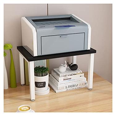 Imagem de Suporte de impressão Suporte de impressora com armazenamento suporte de cozinha prateleira mesa de escritório casa mesa mesa de 2 camadas suporte de impressora organização de escritório mesa de