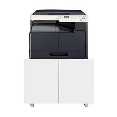 Imagem de Suporte de impressão para impressora de chão, armário de arquivos, suporte de impressora com prateleiras de armazenamento para escritório em casa, suporte de fax móvel com rodas giratórias, mesa de