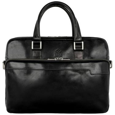 Imagem de Bolsa, Maleta de Couro Masculina para Laptop, TIME RESISTANCE, Preto