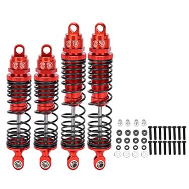 Imagem de Grcfumo 4 unidades de amortecedor RC, amortecedor dianteiro e traseiro de metal RC, choques de carro RC para 1 10 carros RC (Red)