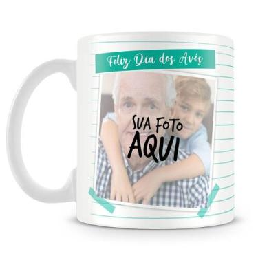 Imagem de Caneca Personalizada Feliz Dia dos Avós com 2 Fotos - Amo Canecas