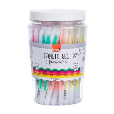 Imagem de Caneta Esferográfica Gel Fluorescente 1.0 mm - Multicolor / 5 Cores va