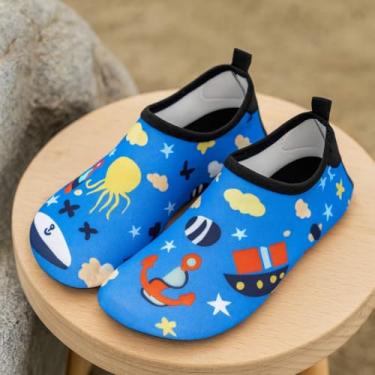 Imagem de Sapatilha Infantil de Neoprene Antiderrapante para Praia, Piscina e Água – Leve, Confortável e de Secagem Rápida – Estampas Divertidas (Verde, BR, Criança de 1 a 3 anos, Faixa Numérico, M, 22, 23)