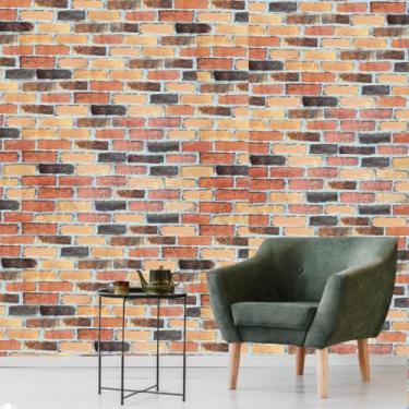 Imagem de Papel de Parede Adesivo Autocolante Rolo 5 Metros x 45cm Decoração Envelopamento (Tijolos Rusticos)