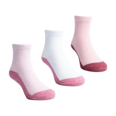 Imagem de Meia Infantil Bebê Menina Lisa Antiderrapante Com Base Escura Feminina