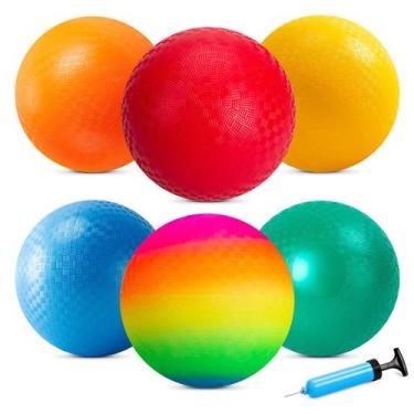 Imagem de Bola de playground EVERICH TOY, pacote com 6, Dodge Kick Ball, 21,6 cm
