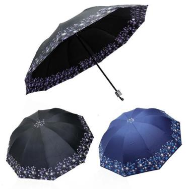 Imagem de Guarda Chuva Grande Reforçado Contra Vento Cabe Na Bolsa Com Proteção 