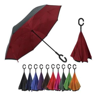 Imagem de Guarda Chuva Tecido Duplo Contra Vento Reforçado  Invertido - FP Eletr