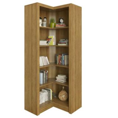 Imagem de Armário Estante De Canto Escritório Home Office Amêndoa - Tecno Mobili