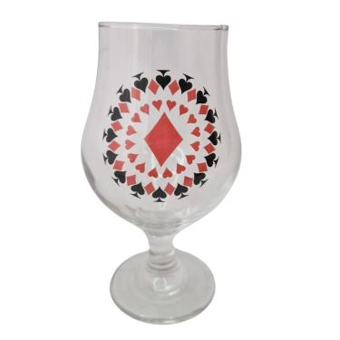 Imagem de Taça Copo Cerveja Vidro Naipe Ouros Baralho 400 ml Presente