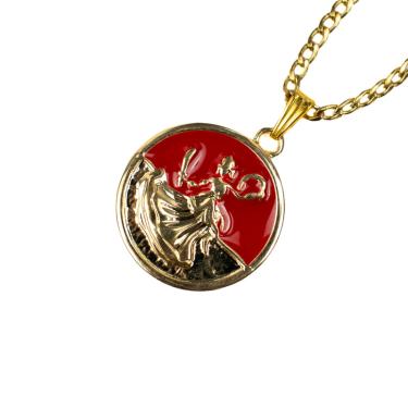 Imagem de Colar Corrente Pingente Iansã Redondo 2,50 cm Dourado