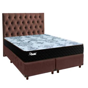 Imagem de Conjunto Cama Box Bipartido Casal com Colchão Molas Ensacadas Life Gol