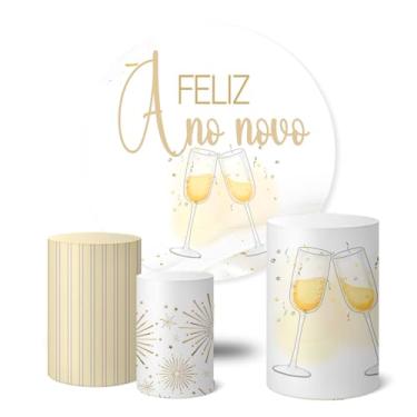 Imagem de Trio Capas Cilindro + Painel Sublimado Festa 1,50m Ano Novo (K1ANV025)