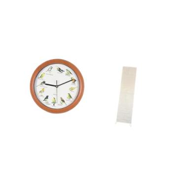Imagem de Fenteer Relógio de Parede com Pássaro Cantando, Abajur de Papel, Relógio de Parede Decorativo, Decoração Aconchegante para Sala de Estar, Relógio Pendurado, a