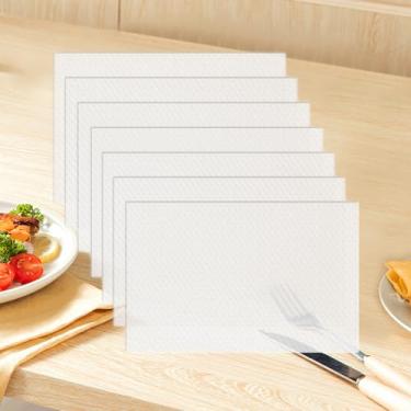 Imagem de 7 peças de forros de geladeira, 45 x 29 cm, forro de geladeira lavável, acessórios de cozinha, itens essenciais para freezer, prateleiras de vidro, gavetas, armário de armário, transparente