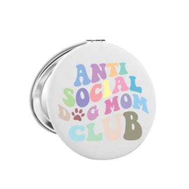 Imagem de Anti Social Dog Moms Club Espelho Compacto Presente Mãe Vida Cachorro Mamãe Espelho Cosmético Presente Amante Animal