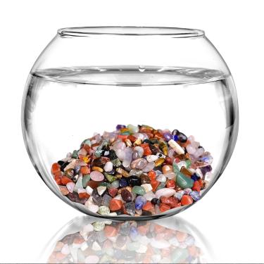 Imagem de Seixos de cascalho polido, pedras polidas naturais para canteiro de flores, plantas de aquário 100 ml (coloridas)