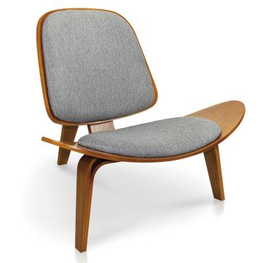 Imagem de Poltrona Shell Linho Grafite A26 Drossi