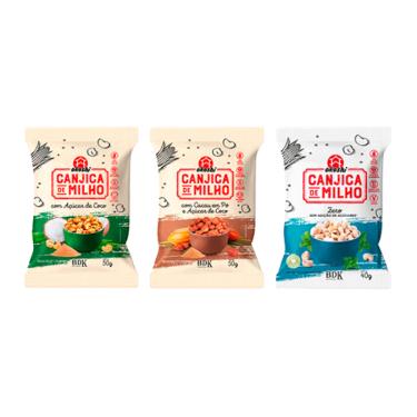 Imagem de Kit 3 Canjicas Doces Okoshi: Açúcar de coco, Cacau, Zero