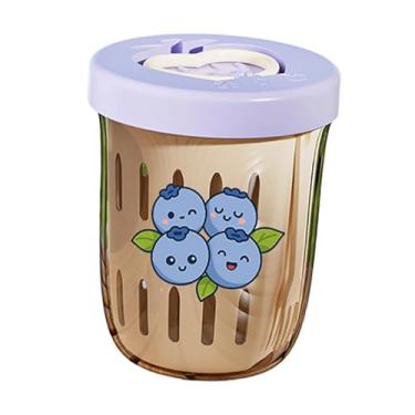 Imagem de Bothyi Recipiente para armazenar salada de frutas com cesto escorredor com alça, reutilizável, com tampas e garfo. Ideal para viagens, Style D