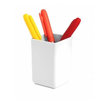 Imagem de Porta-Lápis Acrílico Organizador De Mesa, Ideal Para Escritório, Guarda Canetas, Lápis E Papelaria(Branco)