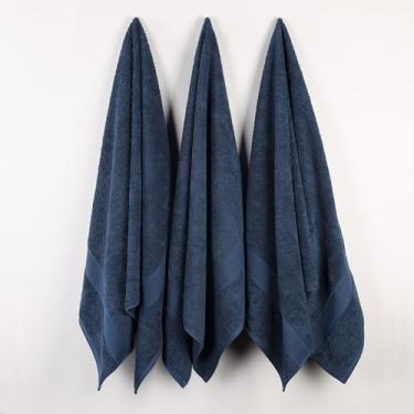 Imagem de Superior Conjunto de 3 toalhas de banho 100% algodão orgânico, uso diário para banheiro, banheiro de hóspedes, secagem rápida, spa, toalhas de resort, absorventes, essenciais para casa, toalhas de