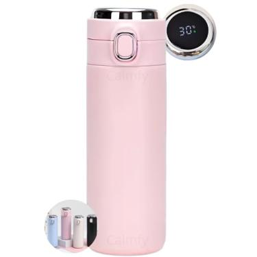 Imagem de Garrafa Térmica de Água 500ml Esportiva, Com Display, Squeeze Academia, Tampa Antivazamento, BPA Free, Parede Dupla Vácuo Fria Quente, Portátil, Masculina Feminina Infantil (Rosa)