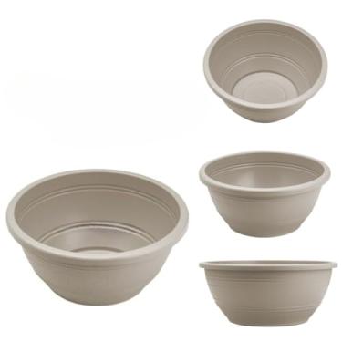 Imagem de Vaso de Planta, Kit 5 A 15 Vasos Cuia Rosa Do Deserto 6,6 Litros Vasos Redondos Cor Areia(10 UNIDADES)