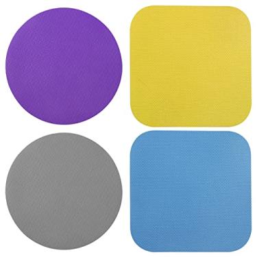 Imagem de 4 peças de almofadas para abridor de jarras, borracha de silicone, almofadas multifuncionais para crianças idosas, mulheres, mãos fracas (azul claro + amarelo + cinza + roxo) (E01391-94)