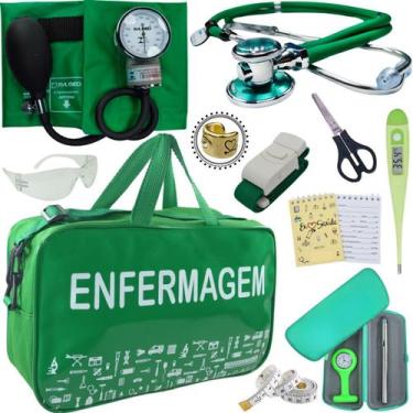 Imagem de Kit Enfermagem Aparelho Pressao Esteto Academico Completo - Love Saude