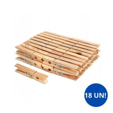 Imagem de Prendedor De Roupa Em Madeira/pregador Kit 18 Unidades - by casa