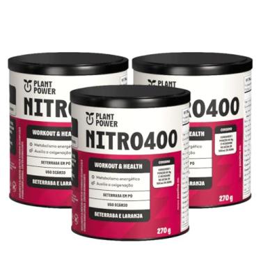 Imagem de Nitro400 Suplemento Alimentar em Pó de Beterraba e Laranja, Rico em Nitratos Naturais, Ferro e Vitaminas B, 270g, 30 Doses, 3 Unidades