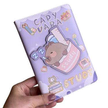 Imagem de Caderno/Planner Capivara, Capa Dura, Miolo Colorido, Planejamento Diário e Semanal (Capivara Dormindo)