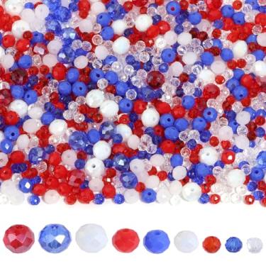 Imagem de Yumttero Conjunto de 900 peças de contas de vidro de cristal facetadas sortidas de 4/6/8 mm com quantidade fixa para cada cor para pulseiras, colares, brincos, correntes de telefone celular, faça você