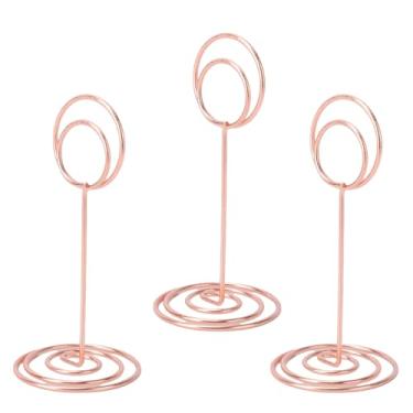 Imagem de Serounder Suporte para Memorandos Fotográficos de Mesa, Suporte para Cartões de Ferro Estável para Festa de Casamento [pacote Com 20] (Ouro Rosa)