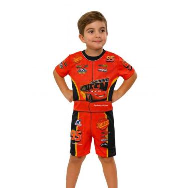 Imagem de Fantasia Infantil Roupa Relâmpago Mcqueen Carros Piloto ( dos 2 aos 12